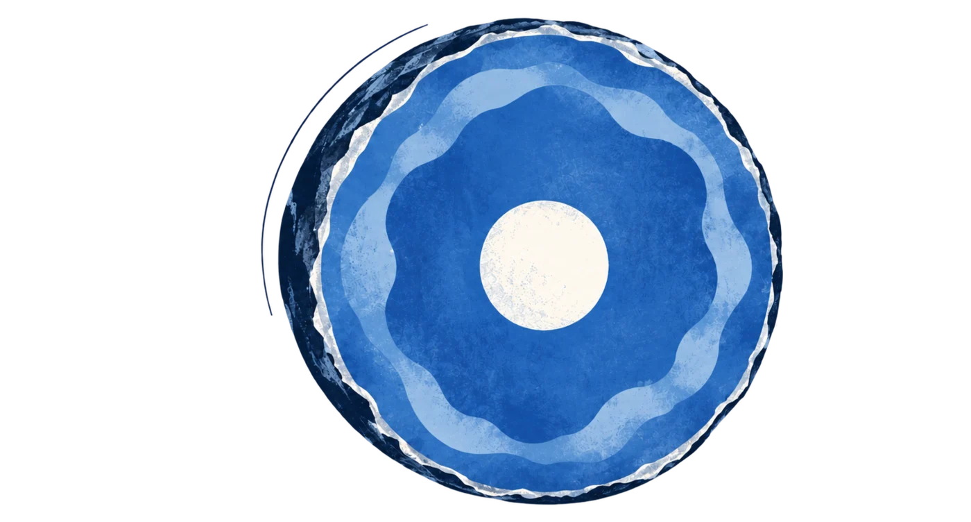 Illustration of the Moon's layered interior